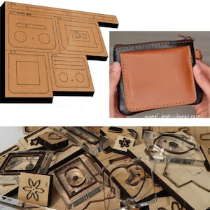 Porta biglietti da visita in pelle personalizzato semplice e alla moda, set di fustelle per punzonatura in pelle fai da te a forma di busta, set di utensili Kraft per artigianato in pelle