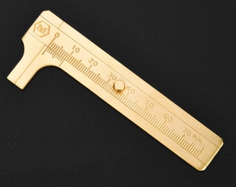 Mini Pied à Coulisse En Laiton Vintage - Outil De Mesure Précise Pour Bijoux, Non Magnétique - Dimensions 9.8x3.4 Cm - 3