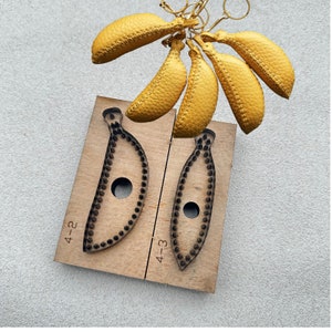 Ensemble de matrices de perforation en cuir de porte-clés banane à faire soi-même, moule de découpe de cuir porte-clés fruits bricolage, outil Kraft d'artisanat en papier sizzix fruits
