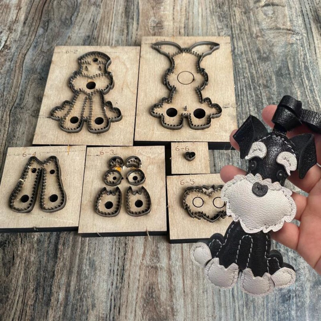 シュナウザーレザーパンチダイカットセット、DIYシュナウザー