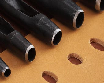 Elliptical black punch, belt punch, DIY handmade leather belt puncher, Hole-punching round punch