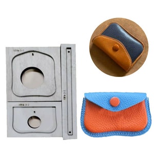 Porte-cartes - Moule de découpe en cuir avec points de découpe, ensemble de matrices de perforation en cuir pour bricolage, ensemble d'outils pour travaux manuels en cuir kraft