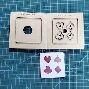 Molde troquelado de cuero para posavasos de naipes de bricolaje personalizado, juego de troqueles de cuero, juego de herramientas Kraft para manualidades de cuero
