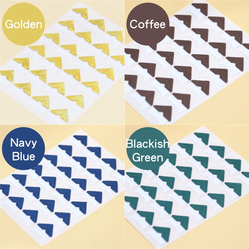 24 Pcs/sheet 13 Color Paper Corner Stickers, Color Corner Stickers for ...