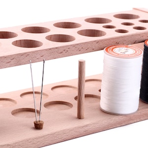 Leathercrafts Beech Tools Holder,Wooden Leather Tool Storage Rack,Tools Organizer,Tools Display Holder