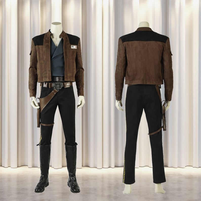 Solo A Star Wars Story Han Solo Cosplay Costume Jacket Pants Shirt Boots Prop