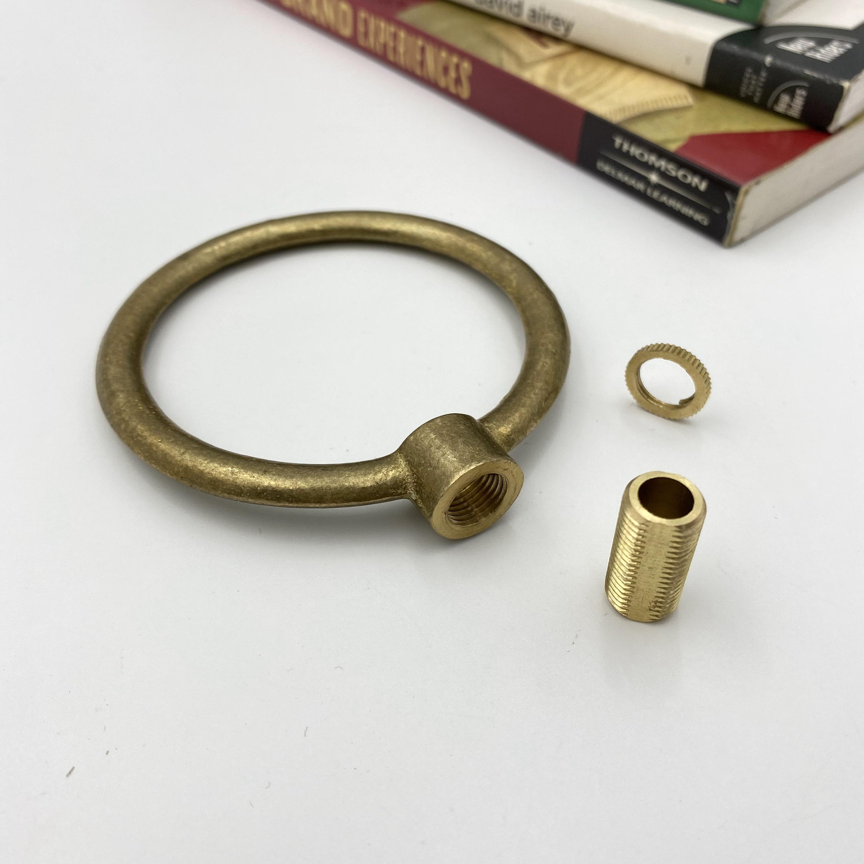 Untreated Brass Loop Lamp Finial Raw Brass Ring Finial With Etsy