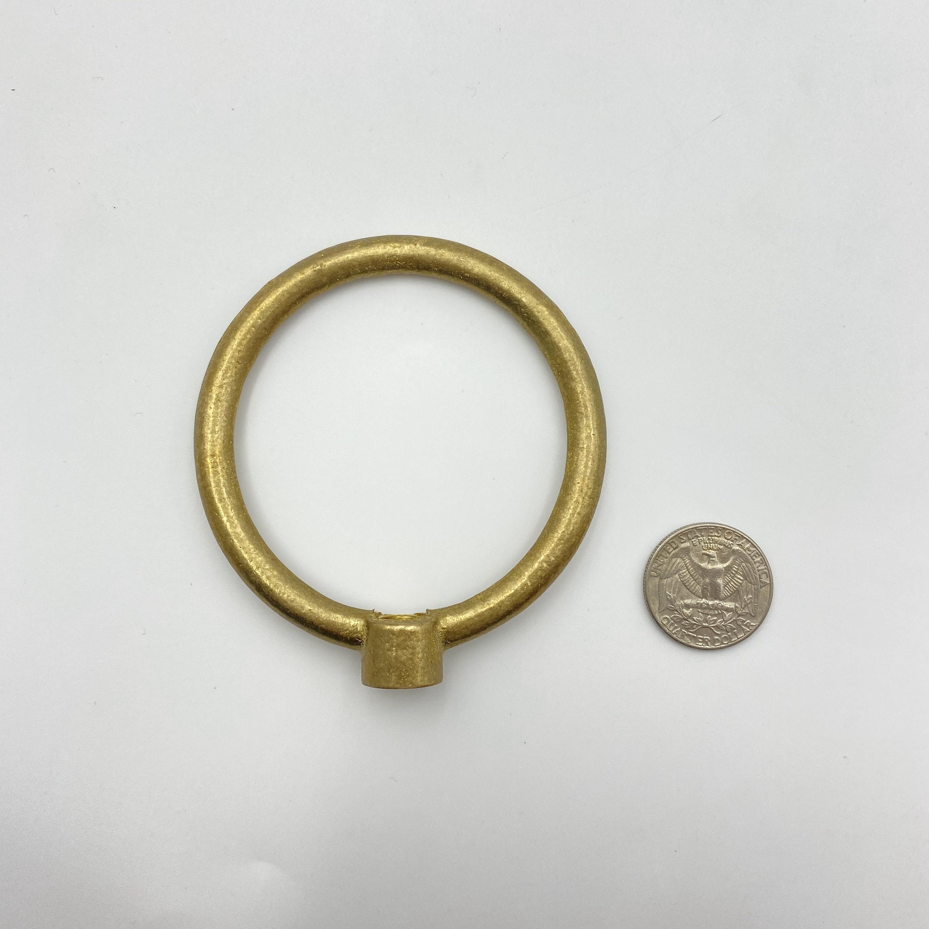 Untreated Brass Loop Lamp Finial Raw Brass Ring Finial With Etsy