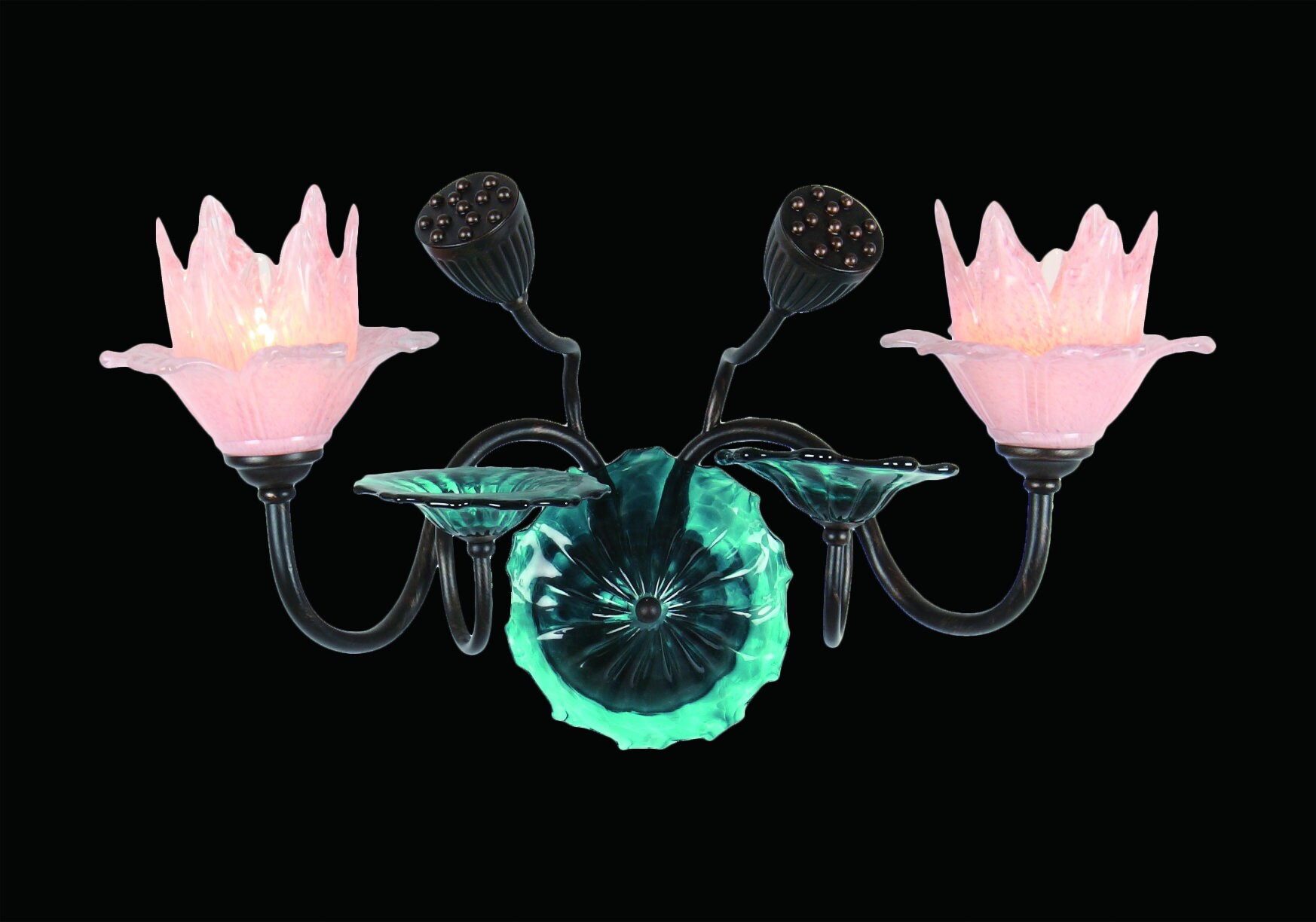 Vintage Pink Floral Glass Bathroom Vanity Light For Rustic Etsy