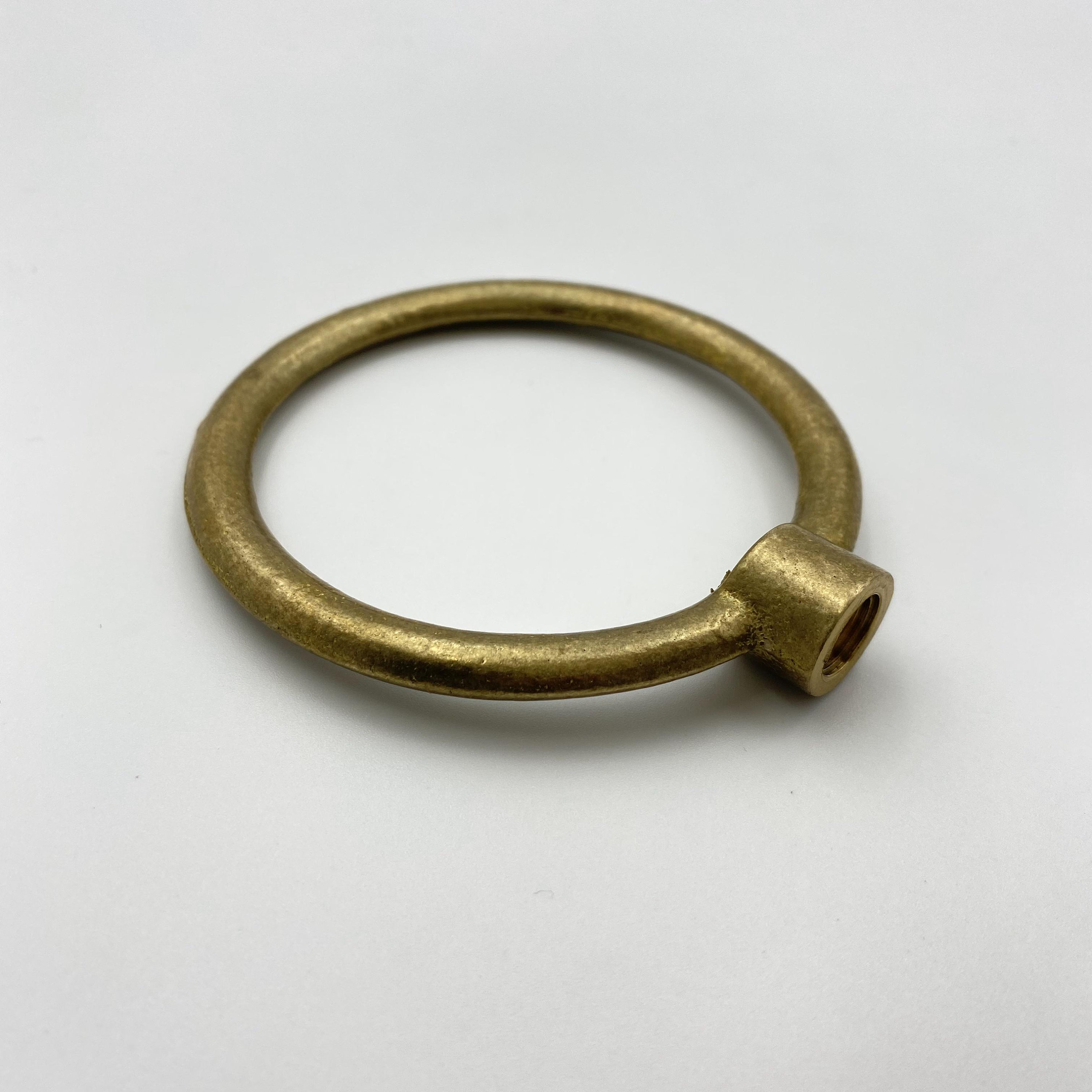 Untreated Brass Loop Lamp Finial Raw Brass Ring Finial With Etsy