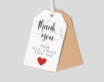 Heart Shaped Volunteer Thank You Tags - Perfect for Volunteer Appreciation Gifts