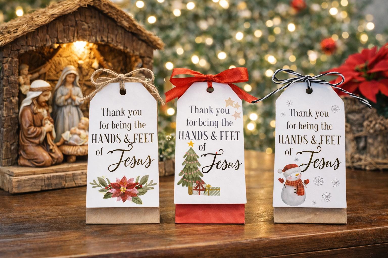 Christmas Gift Tag - Thank You for Being the Hands & Feet of Jesus ...