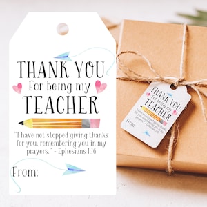 Geschenkanhänger für Lehrer, Bibelvers, Danke, dass du mein Lehrer bist, Lehrer Geschenkidee, christliche Geschenke, Homeschool Coop
