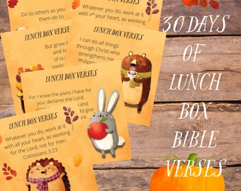 Lunch Box Bible Verses - Fall Bible Verses for Children - Bible Verses to Memorize