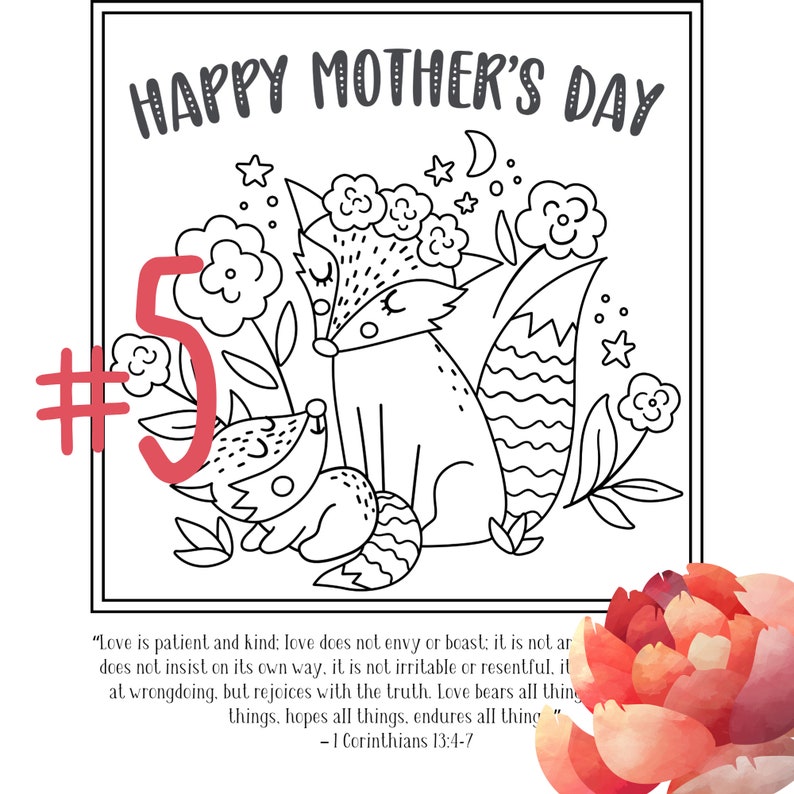 Mother's Day Coloring Pages With Bible Verses, Children's Church ...