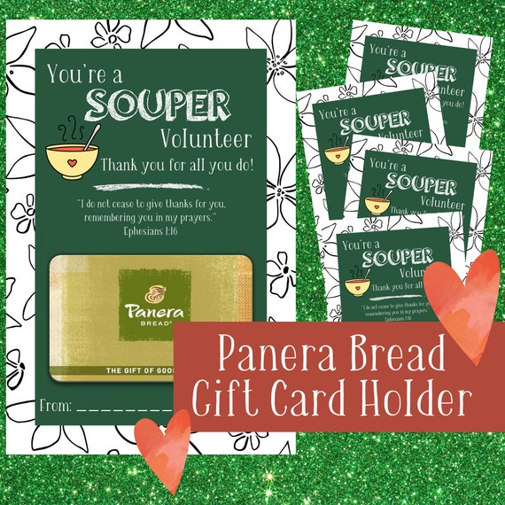 Panera Bread Gift Card Holder Volunteer Gift Idea Etsy