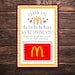 Mcdonalds Gift Card Holder Teacher Appreciation Gift Volunteer ...