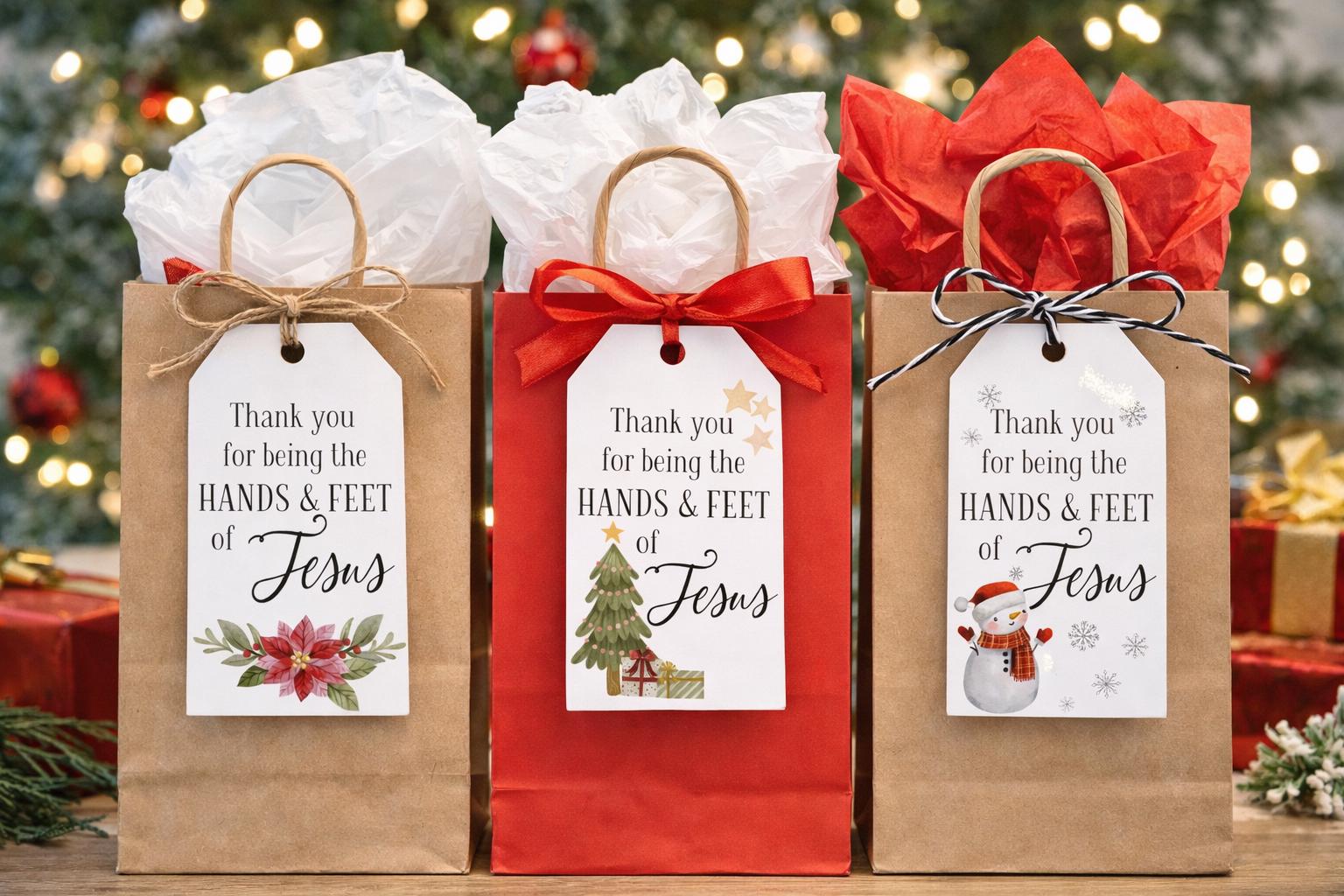 Christmas Gift Tag - Thank You for Being the Hands & Feet of Jesus ...