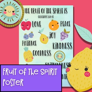 The Fruit of the Spirit Poster, Classroom, Teacher supplies, Christian Posters, Galatians, Homeschool, Bible Verse