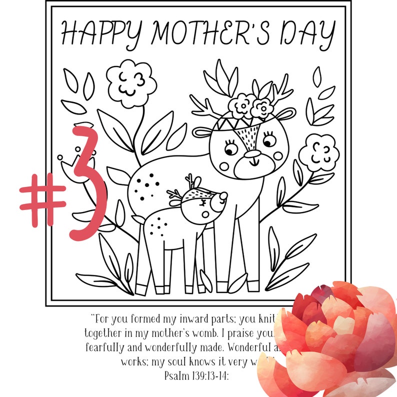 Mother's Day Coloring Pages With Bible Verses, Children's Church ...