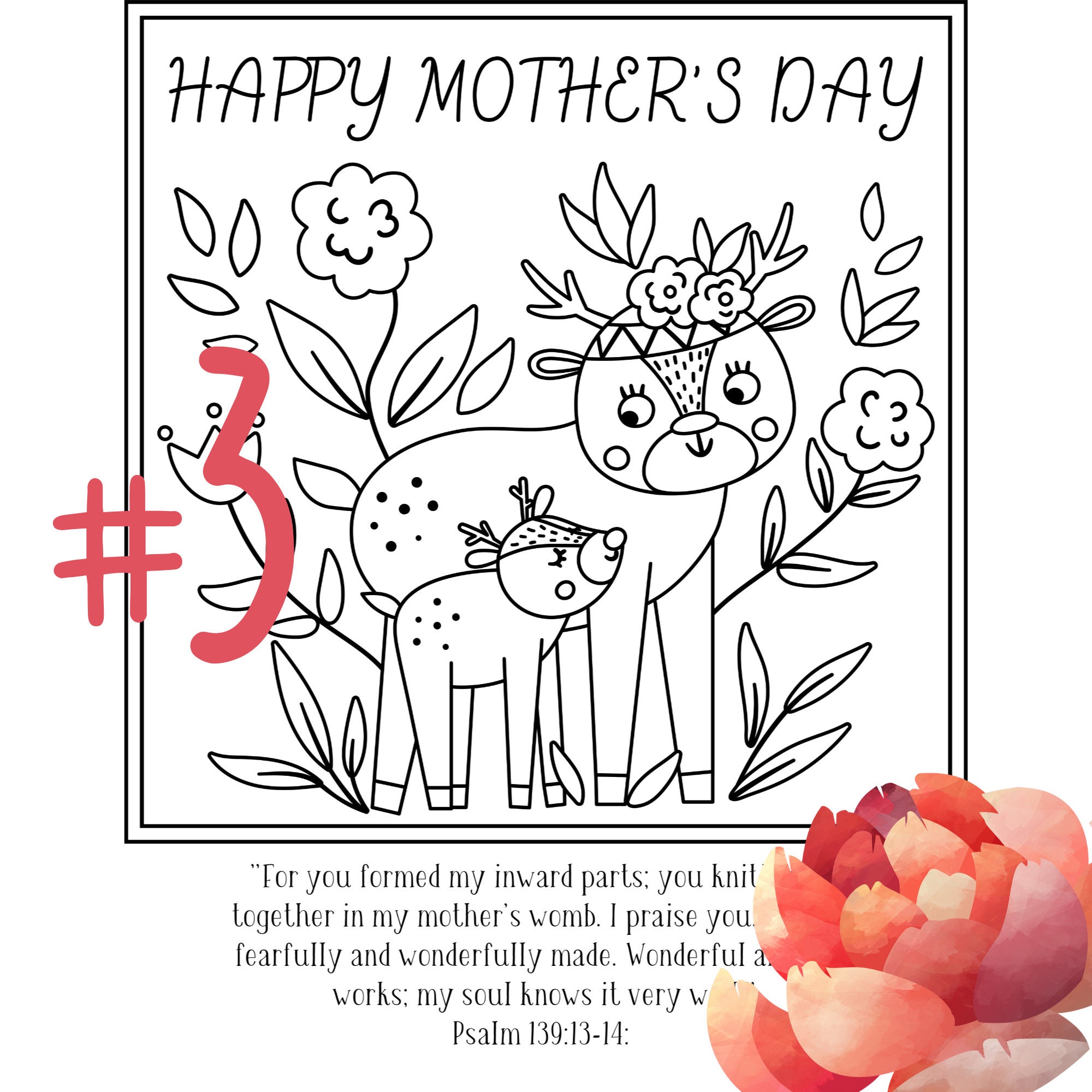 Mother's Day Coloring Pages With Bible Verses, Children's Church ...