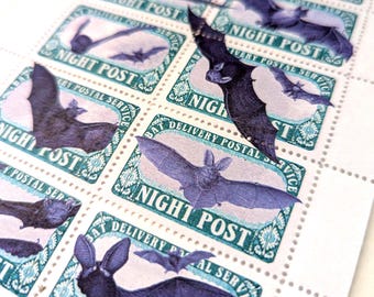 Bat Delivery Mail Stamps