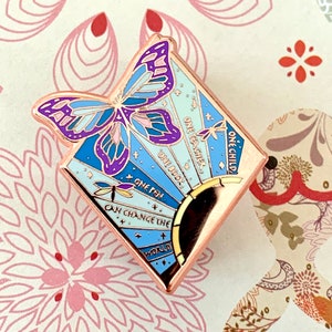 Butterfly Sun Hard Enamel Pin | Malala Yousafzai Quote Standing Strong Series
