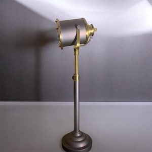 Vintage Jimco Brass Porthole Lamp | Industrial Maritime Desk Light (Working)