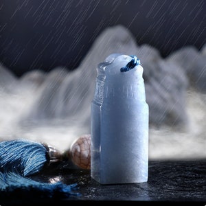 Sigillo di taglio cinese, sigillo personalizzato cinese, scultura di sigillo di pietra blu cinese, sigillo quadrato di pietra cinese con il tuo nome inciso a mano