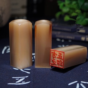 Chino Chop japonés nombre sello personalizado ox Cuerno sello japonés papelería chino nombre sello