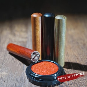 Custom Round Japanese Stamp Japanese Hanko Chop Japanese Name Stamp Custom Wood Stamp Japanese Stationery English/Korean Name Stamp