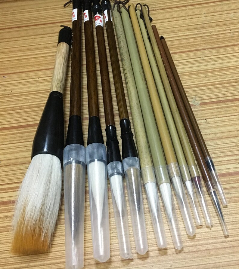 Watercolor Brushes Chinese Calligraphy Brush Set Kanji Etsy