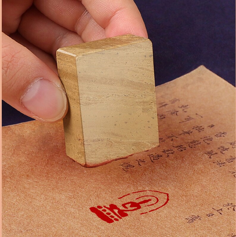 Stone Seal Stamp with Buddha Designs Chinese Mood Seal Traditional Art Seal for Calligraphy and Traditional Chinese Painting Japanese Art image 4