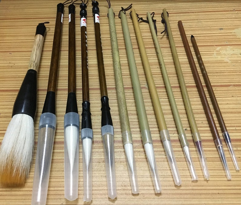 Watercolor Brushes Chinese Calligraphy Brush Set Kanji Etsy