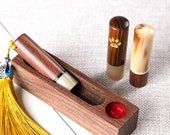 Japanese Hanko Chop Chinese Name Stamp Custom Wood OX Horn