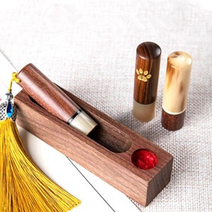 Giapponese Hanko Chop nome cinese timbro personalizzato legno oX horn timbro giapponese Cancelleria cinese nome sigillo