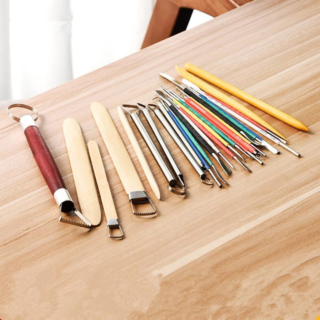 Set of 26 Pottery Tools Kit. Tool Set for Working With Pottery