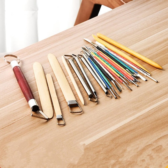 Set of 26 Pottery Tools Kit. Tool Set for Working with Pottery, Ceramics, and Clay. Beginner Professional Pottery Set Painting Tools
