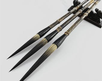 Sumi-E Brushes Chinese Calligraphy Brushes Long Hair Brush Set Bamboo Painting Brush Landscape Drawing Brush