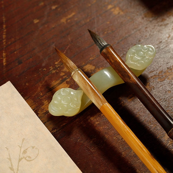 Einzigartiger Naturstein Pinselhalter | Stift rest | Orientalische Kalligraphie | Paintig Schriftzug Sumi Zeichnung Briefschwert