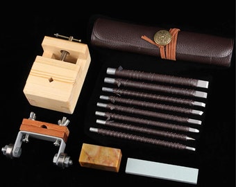 Kit de cuchillo para tallar madera de acero de tungsteno, cincel para esculpir, herramientas artesanales para grabar sellos, letras de piedra, cincel para tallar piedra