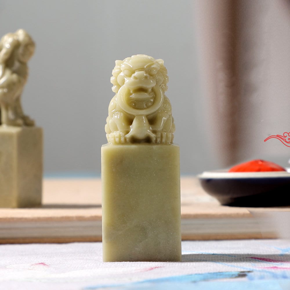 Stone Lion Chinese Seal, Personal Name Stamp, Custom Chinese Chop Free Chinese Name Translation Seal, Engraved Stone Chinese Chop