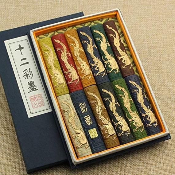 Chinese Calligraphy Ink Sticks, 7 Colors