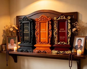 Custom Wooden Memorial Tablet, Personalized Ancestor Spirit Plaque, Buddhist Memorial Altar, Engraved Wooden Shrine Tablet, Bereavement Gift