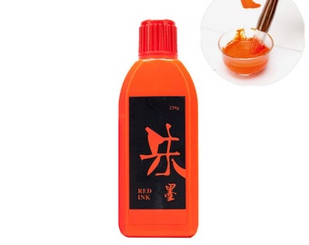 Vermilion Chromatic Sumi Liquid Ink for Japanese Brush Calligraphy & Chinese Traditional Artworks