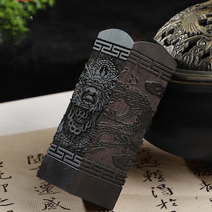 Vierkante Chinese naam hak Chinese stempel Aangepaste houten stempel briefpapier Chinese naamzegel met Dragon Phoenix