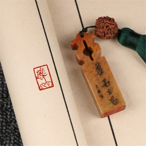 Timbro di loto cinese fatto a mano tradizionale Art Seal Chop sigillo di pietra timbro (pennello e inchiostro fare fiori)