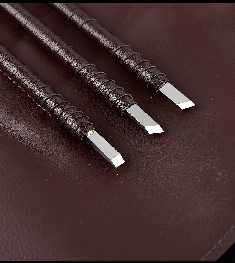 Kit De Ciseaux à Graver En Acier Tungstène – 8 Pièces Pour Sculpture Sur Bois, Pierre Et Artisanat - 3