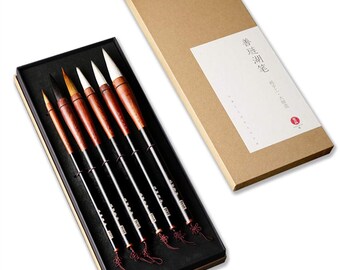 Chinese Calligraphy Brush Watercolor Kanji Sumi Drawing Brush Wooden Handle Handmade Master Brushes Orientalartmaterial Calligraphy Supply