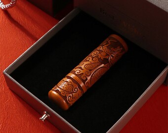 Custom Chinese stamp Traditional Zodiac Chinese Name seal Wood Stamp Personalized Private Seal Chinese Gift